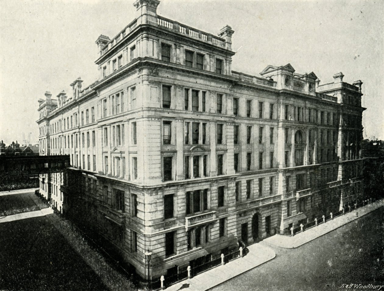 Ufficio postale generale - Nuovo edificio nord, c. 1897 da E. and S. Woodbury
