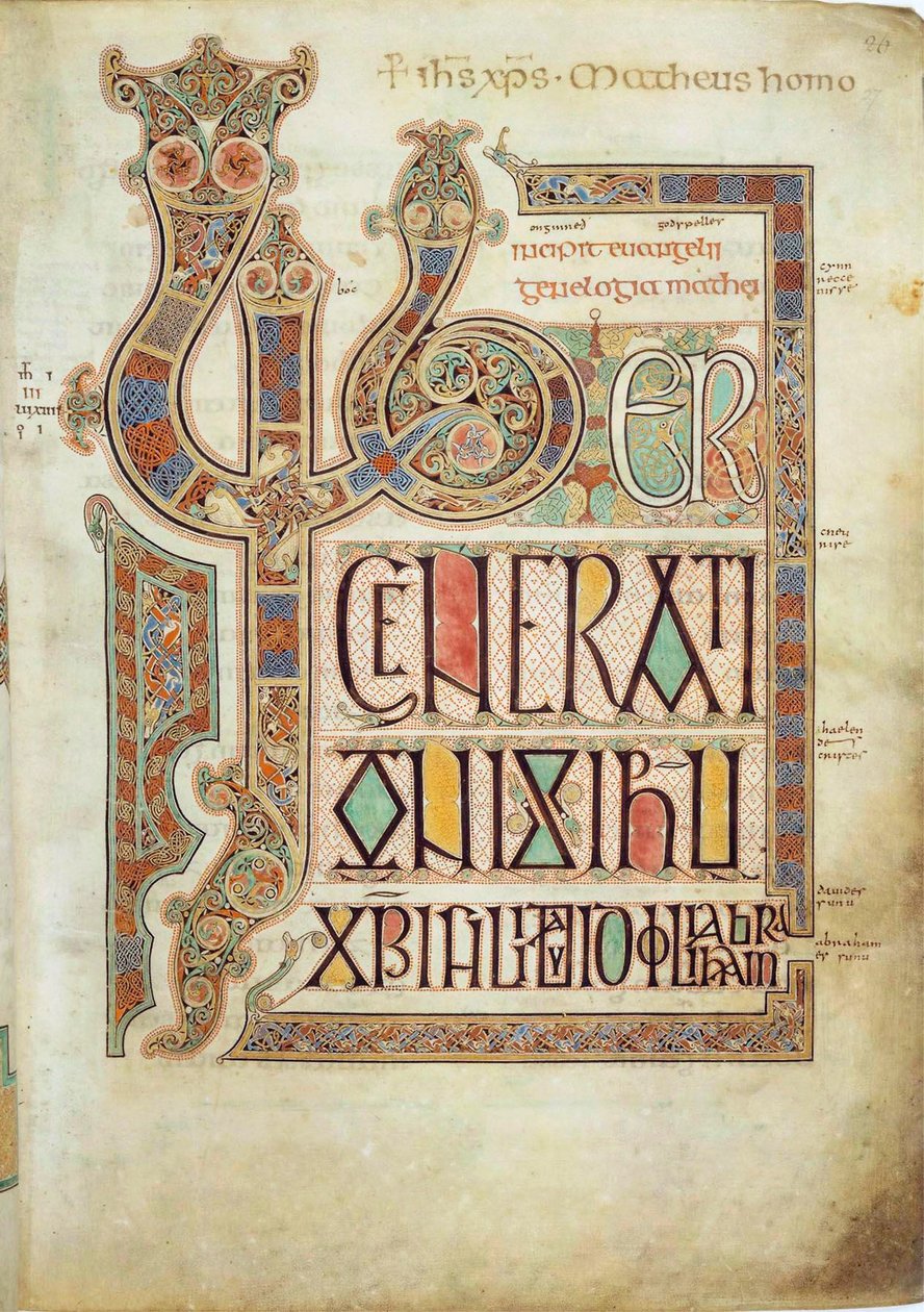 I Vangeli di Lindisfarne da Eadfrith,