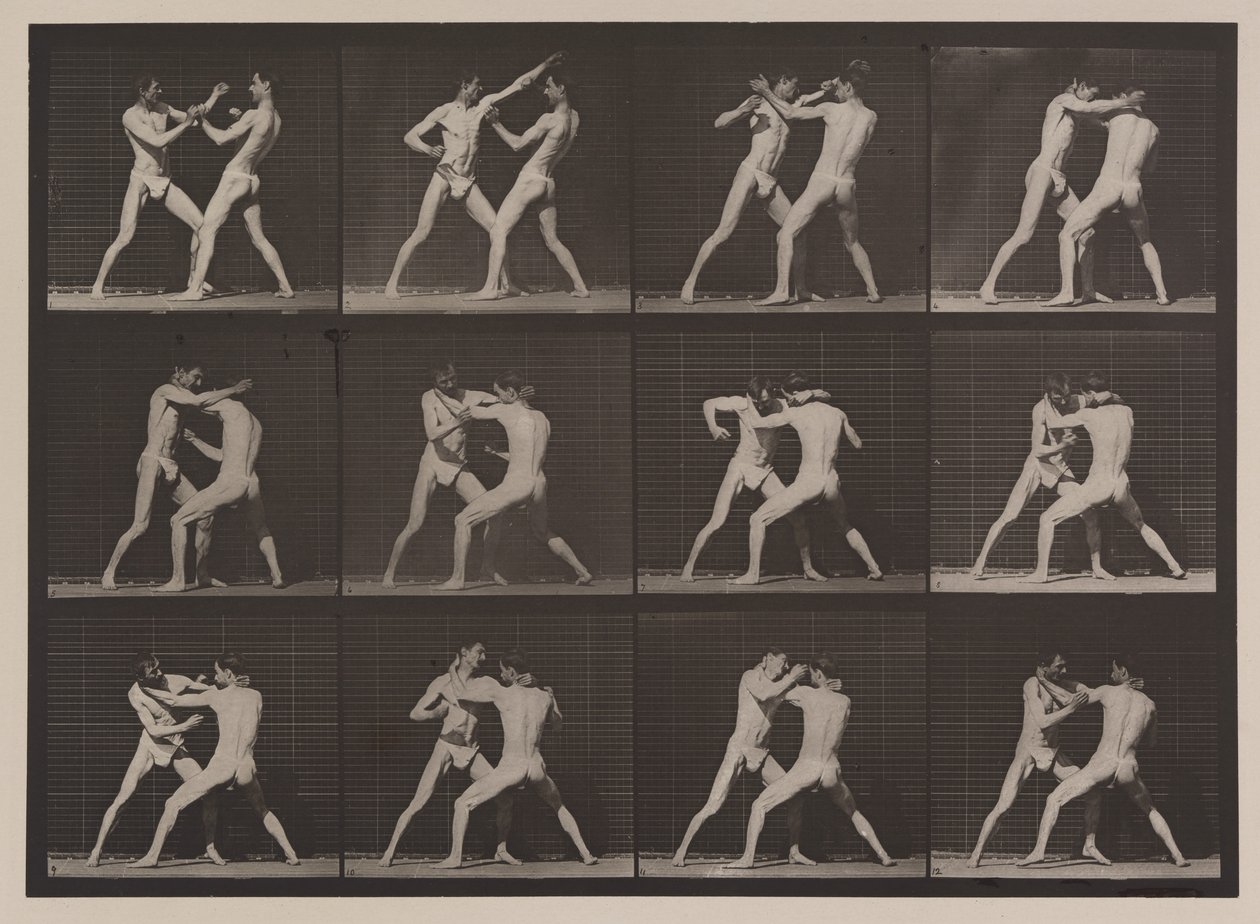 Piatto Numero 340. Boxe; mano aperta (scarpe), 1887 da Eadweard Muybridge