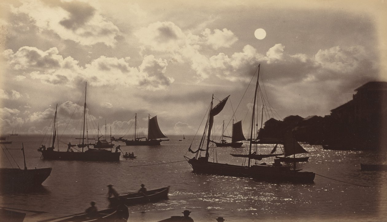 Effetto della luce lunare-Baia di Panama, 1877 da Eadweard Muybridge