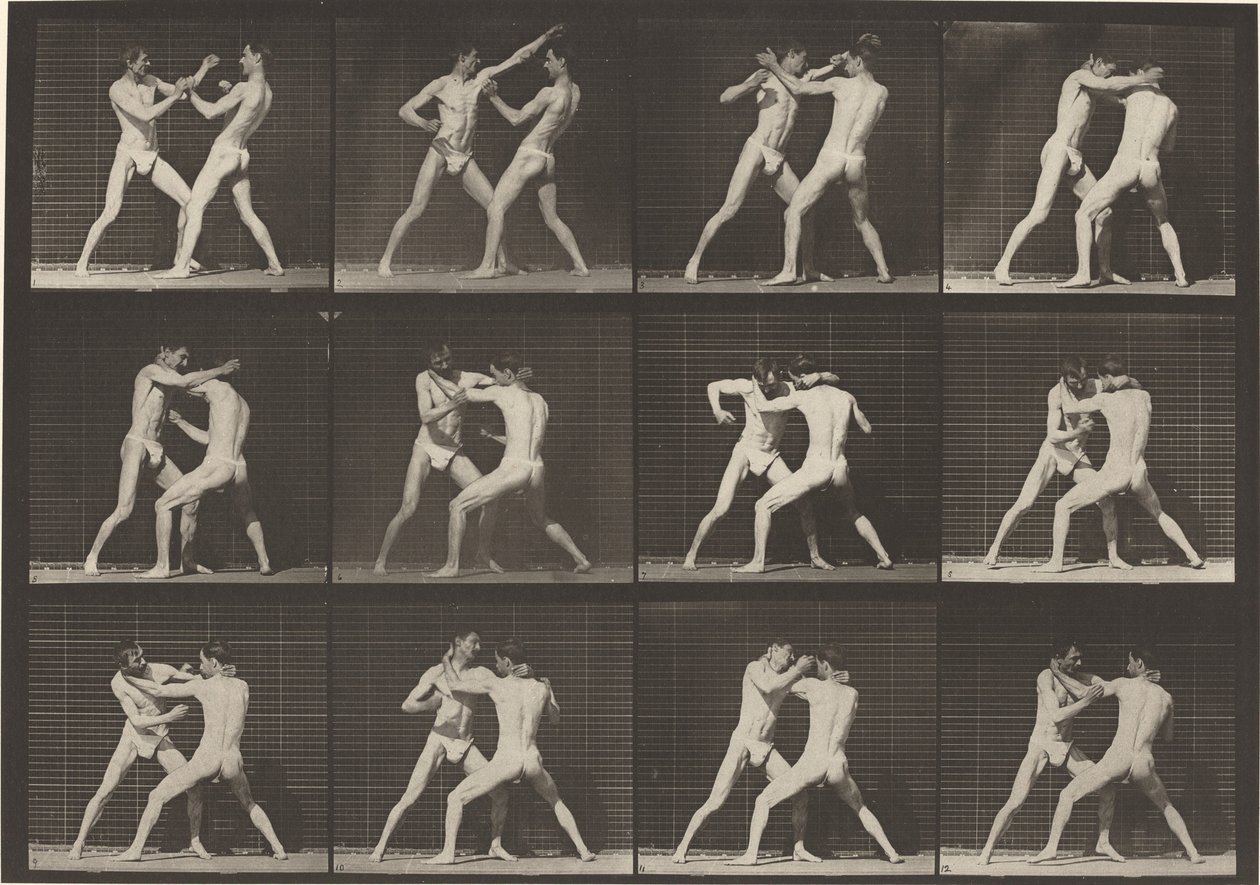 Piatto numero 340. Boxe, scarpe a mano aperta da Eadweard Muybridge