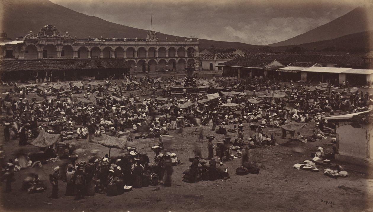Piazza e Palazzo del Viceré-Antigua de Guatemala, 1877 da Eadweard Muybridge