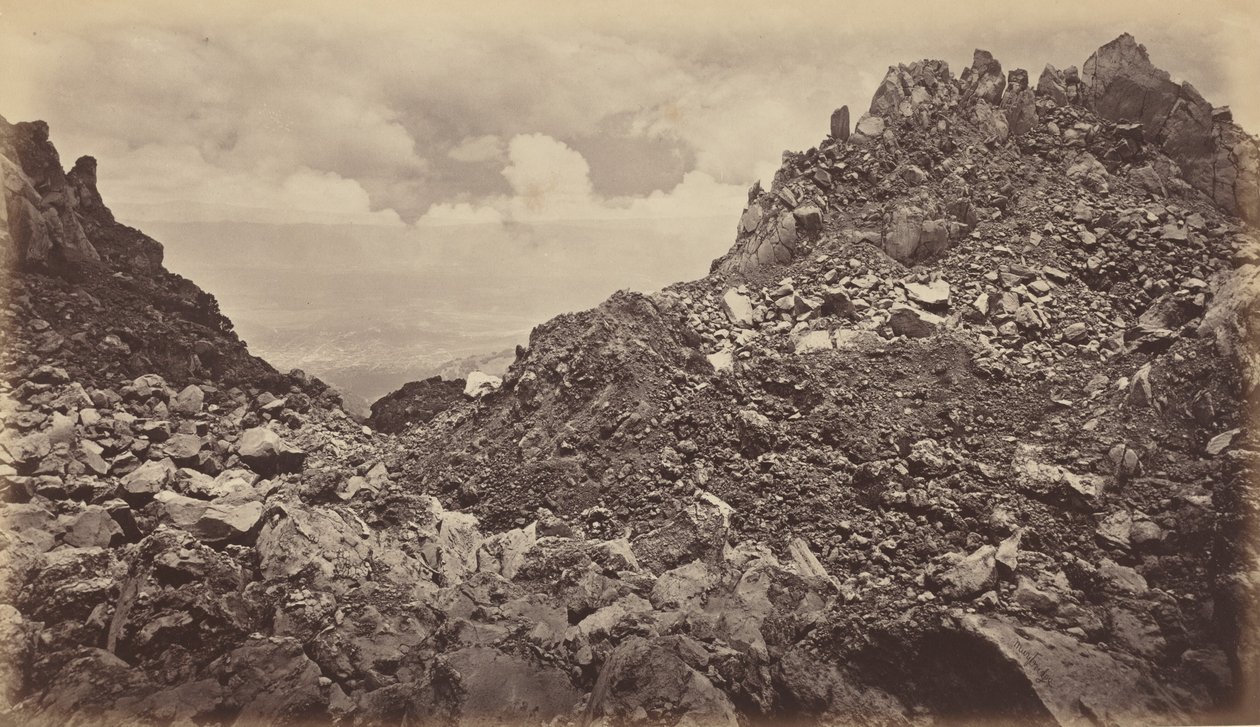 Quezaltenango dal cratere di un vulcano, 1877 da Eadweard Muybridge