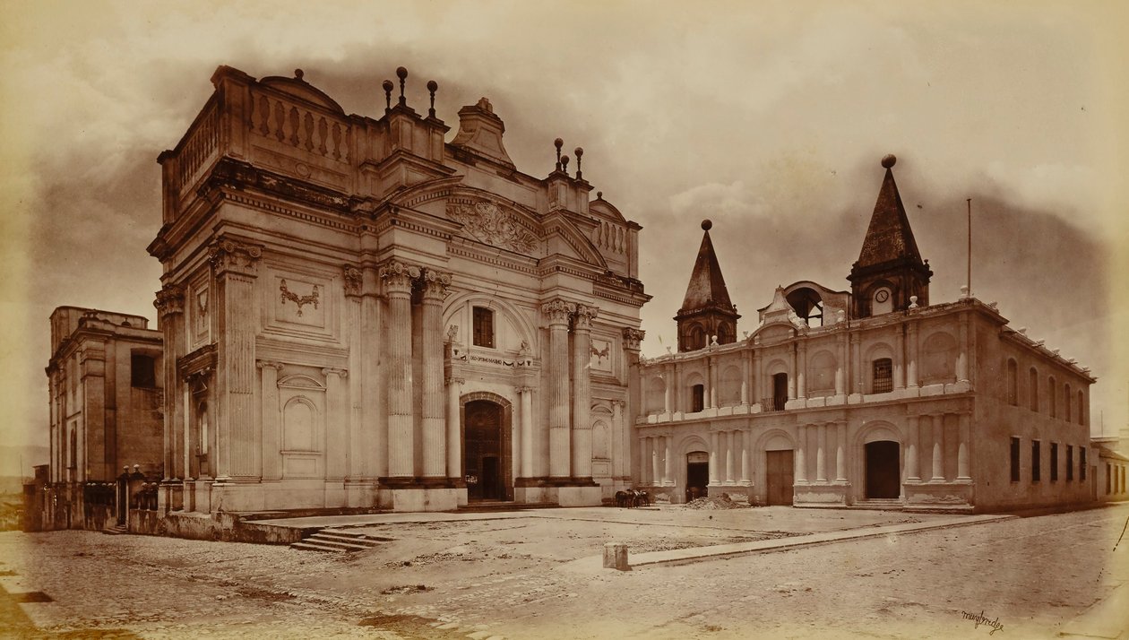 Chiesa di San Francisco e ufficio postale, Guatemala da Eadweard Muybridge