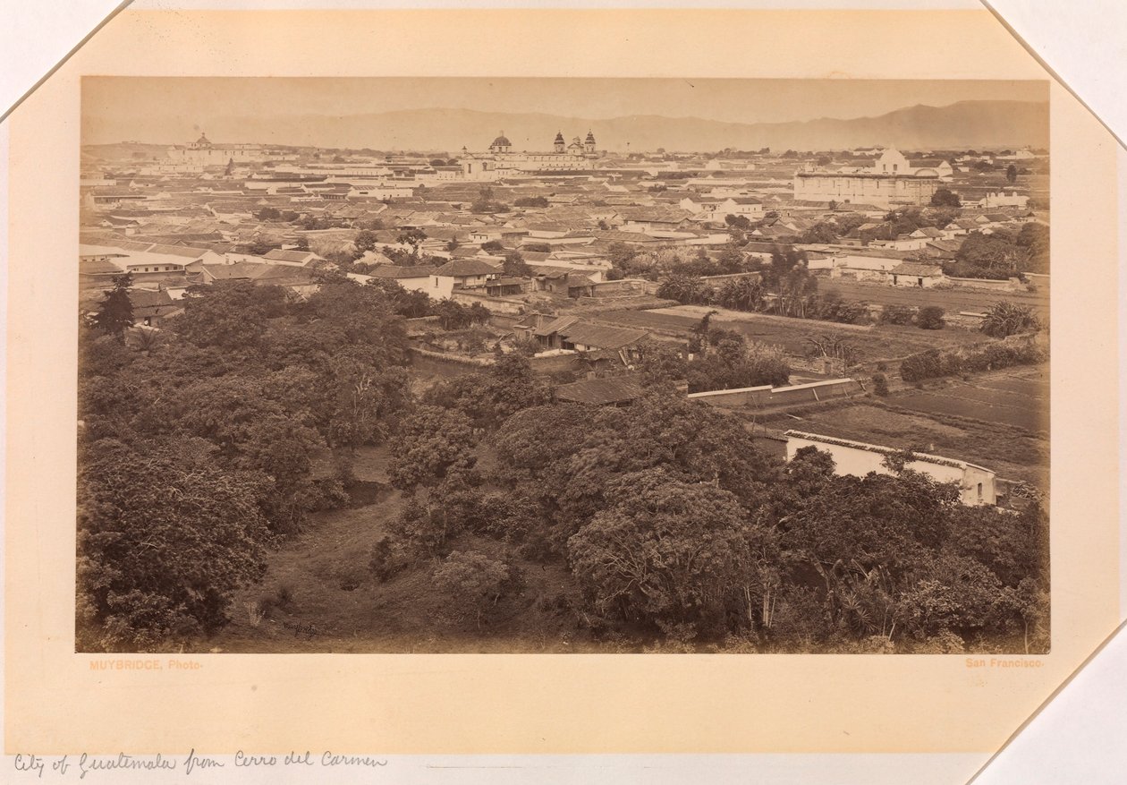 Città del Guatemala dal Cerro del Carmen, Guatemala da Eadweard Muybridge