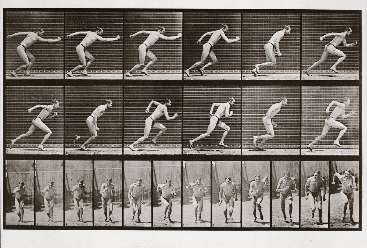 Uomo che corre, Tavola 59 da Animal Locomotion, 1887 da Eadweard Muybridge