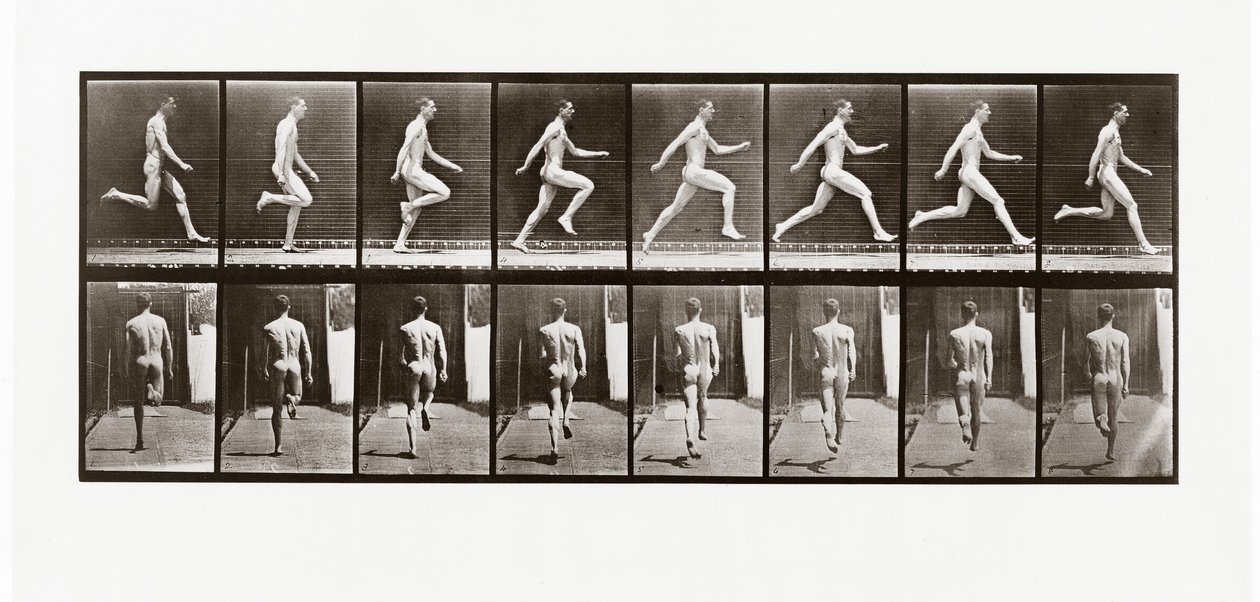 Uomo che corre, Tavola 65 da Animal Locomotion, 1887 da Eadweard Muybridge