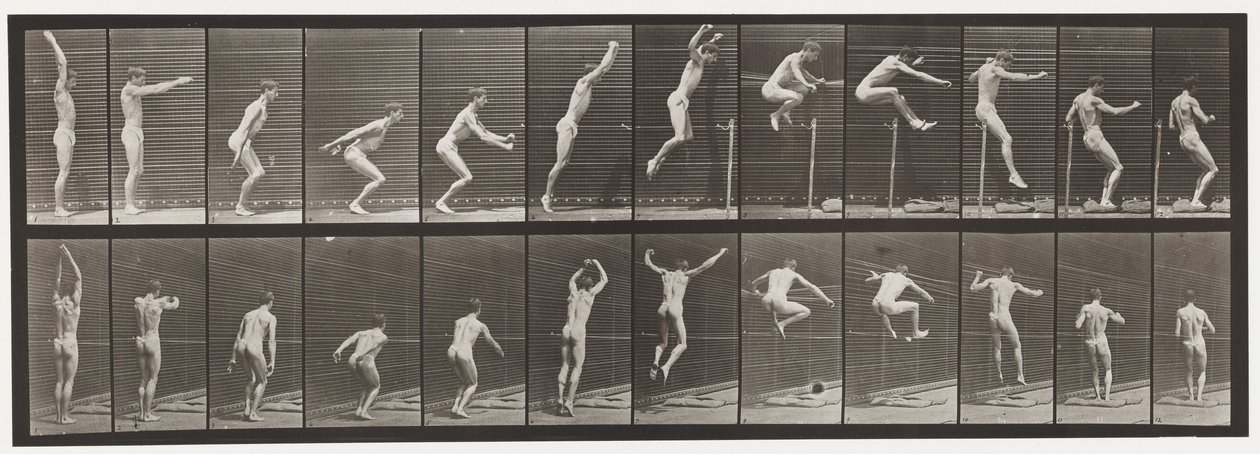 Tavola 161. Saltare; salto in alto da fermo da Eadweard Muybridge
