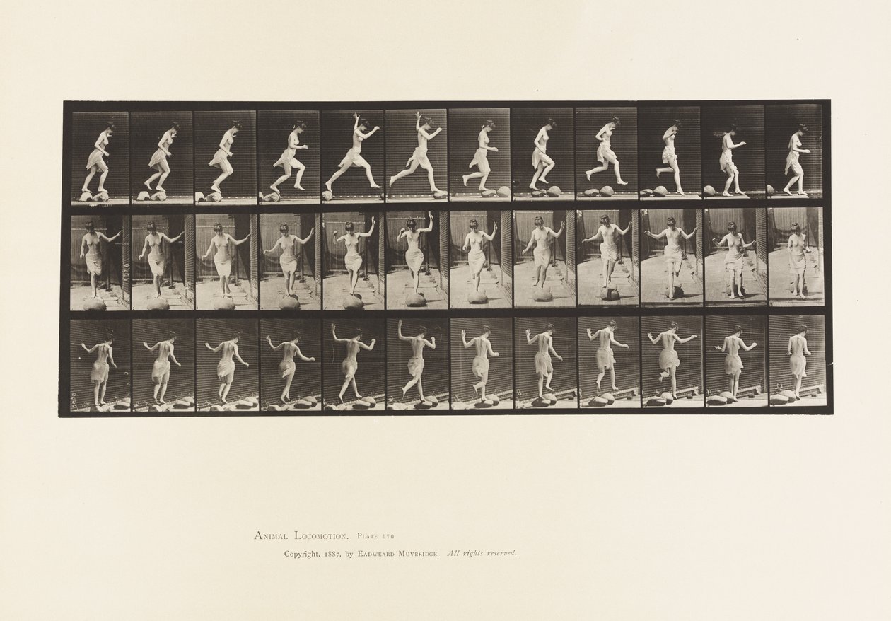 Tavola 170. Da pietra a pietra attraverso un ruscello, 1885 da Eadweard Muybridge