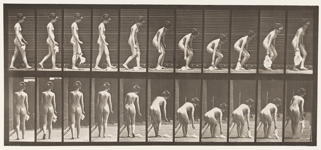 Tavola 202. Lasciare cadere e sollevare un fazzoletto da Eadweard Muybridge