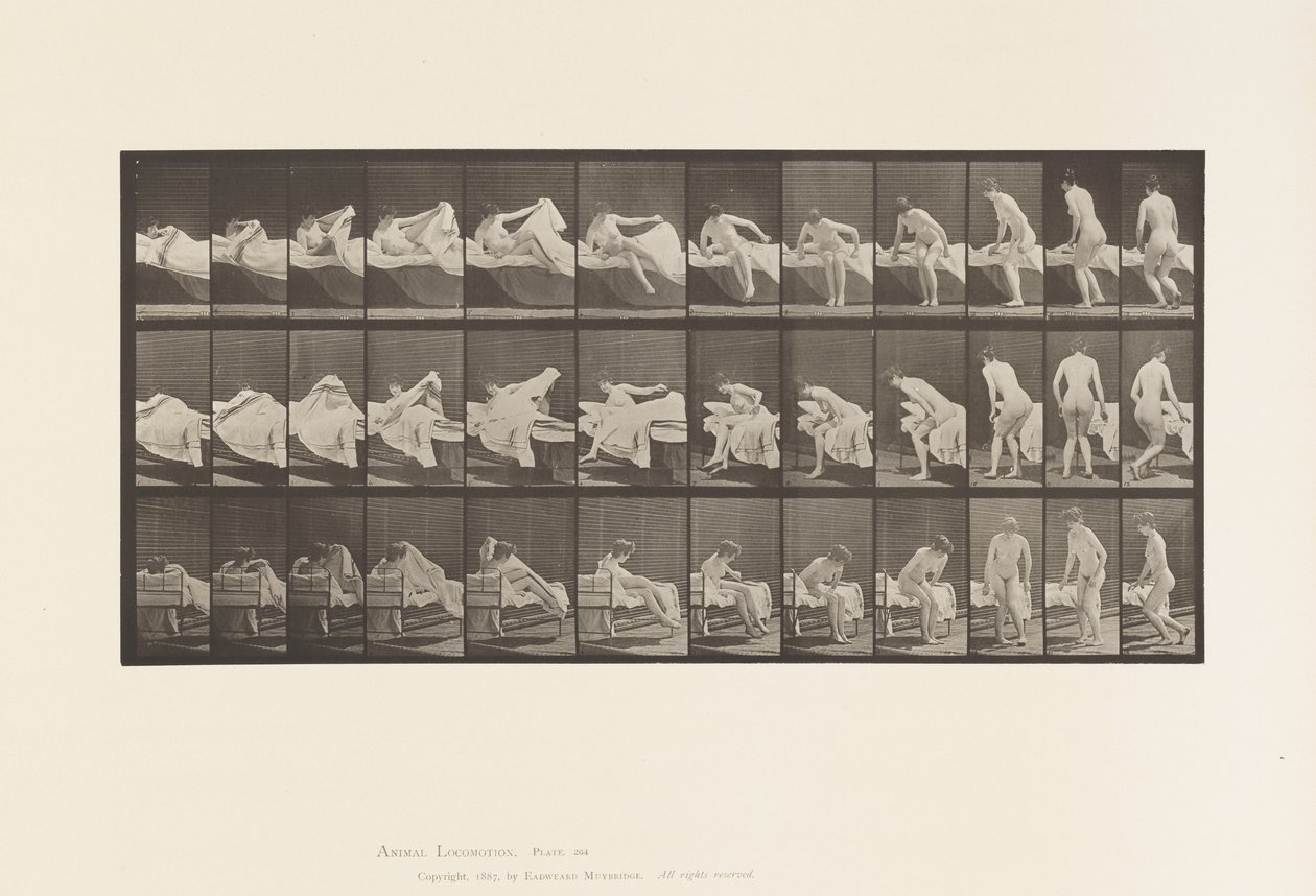 Tavola 264. Alzarsi dal letto e prepararsi a inginocchiarsi da Eadweard Muybridge