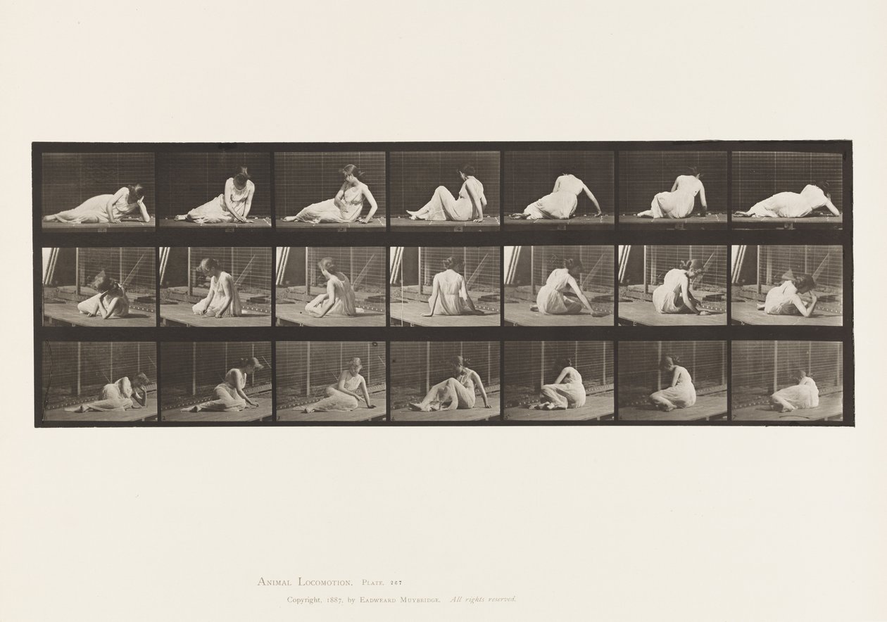 Girarsi e cambiare posizione mentre si è a terra da Eadweard Muybridge