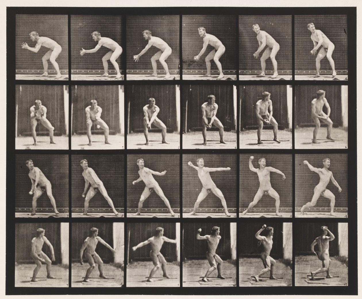 Tavola 283. Baseball; prendere e lanciare da Eadweard Muybridge