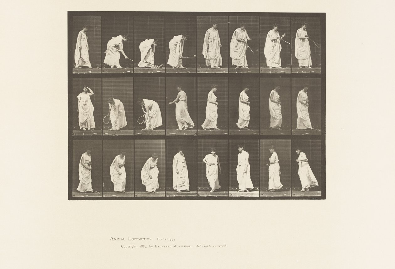 Giocare con una palla da Eadweard Muybridge