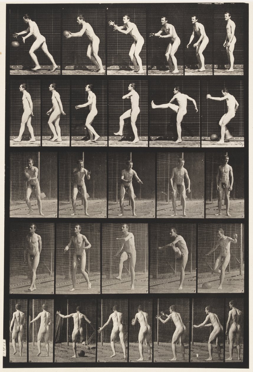 Football; calcio di rimbalzo da Eadweard Muybridge