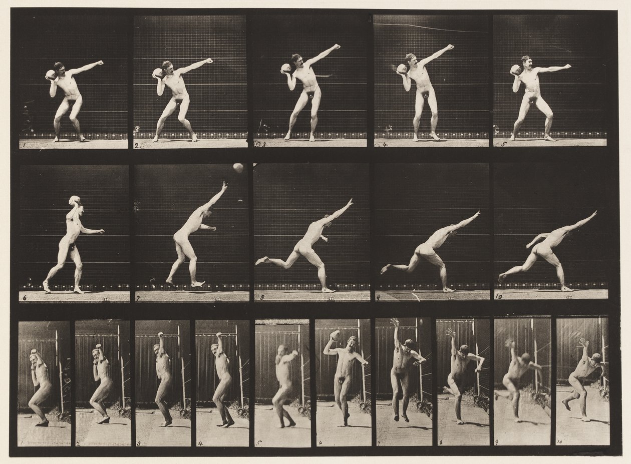 Tavola 314. Sollevare una roccia da 20 libbre da Eadweard Muybridge