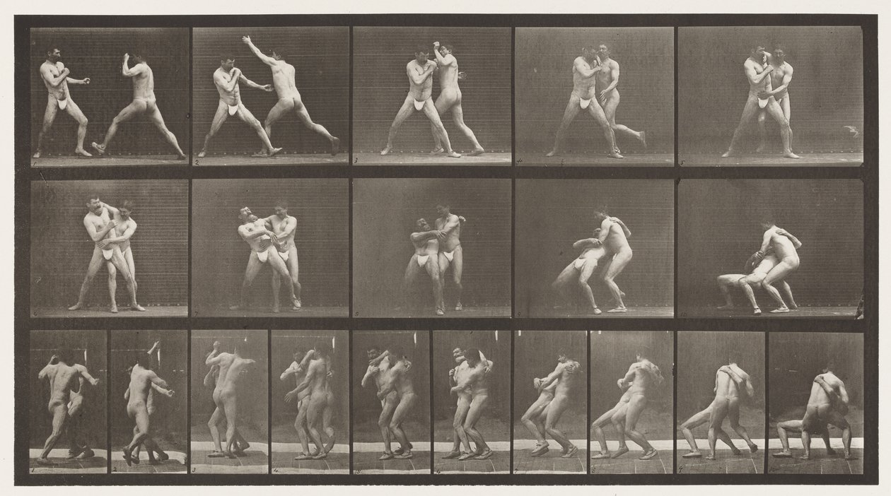 Boxe; Fermarsi per Cross-Buttocks da Eadweard Muybridge