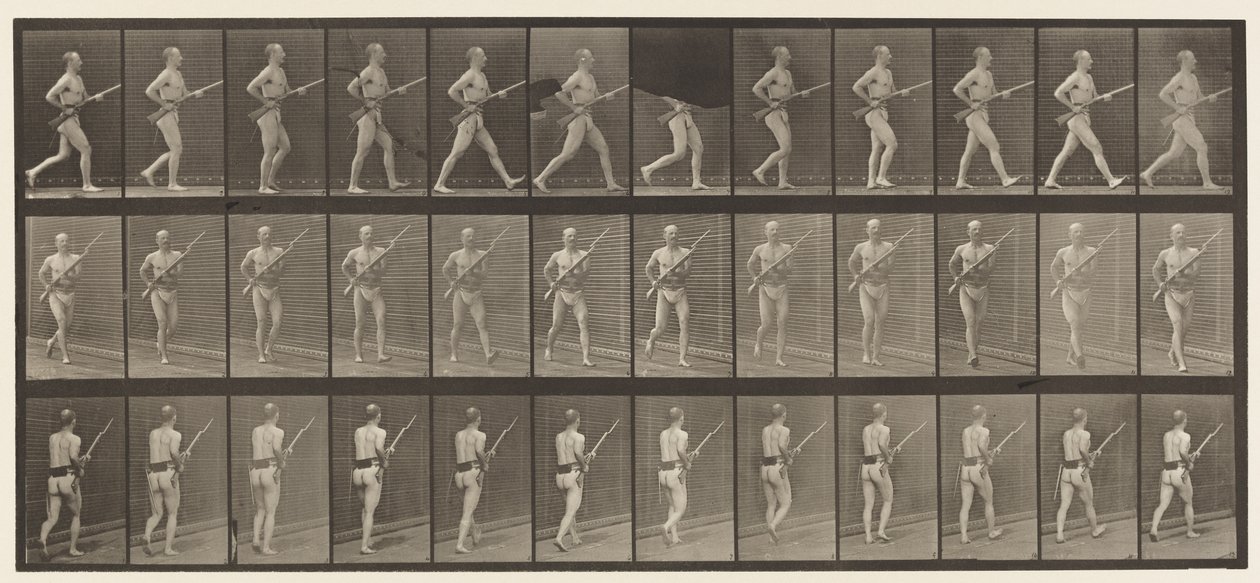 Caricare la Baionetta, 1872-1885 da Eadweard Muybridge