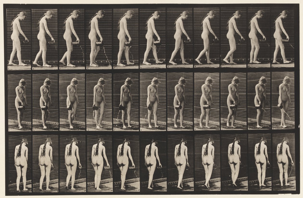 Tavola 42. Camminare, Versare acqua da una brocca da Eadweard Muybridge