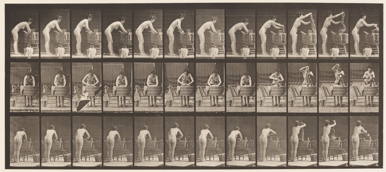 Lavare i vestiti nella vasca da Eadweard Muybridge