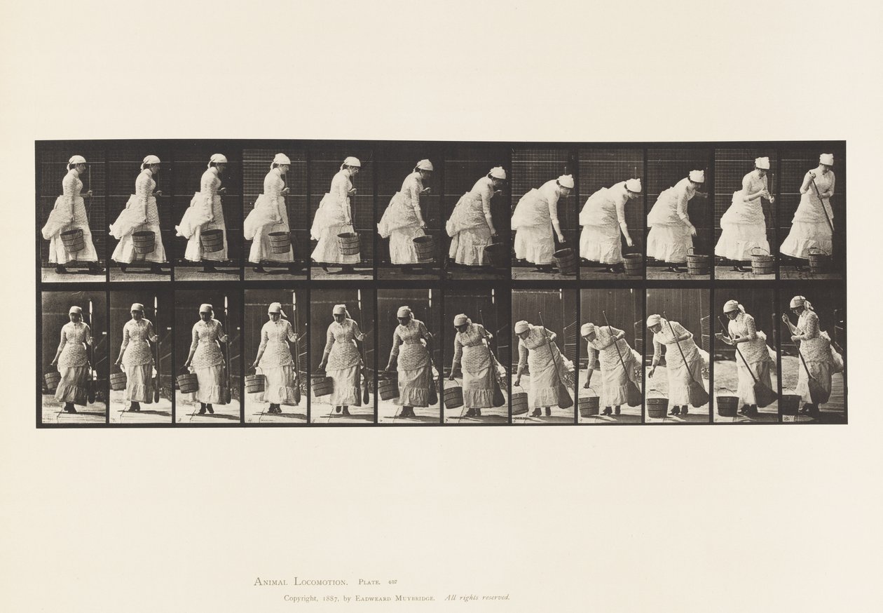 Tavola 437. Posare il secchio e prepararsi a spazzare da Eadweard Muybridge