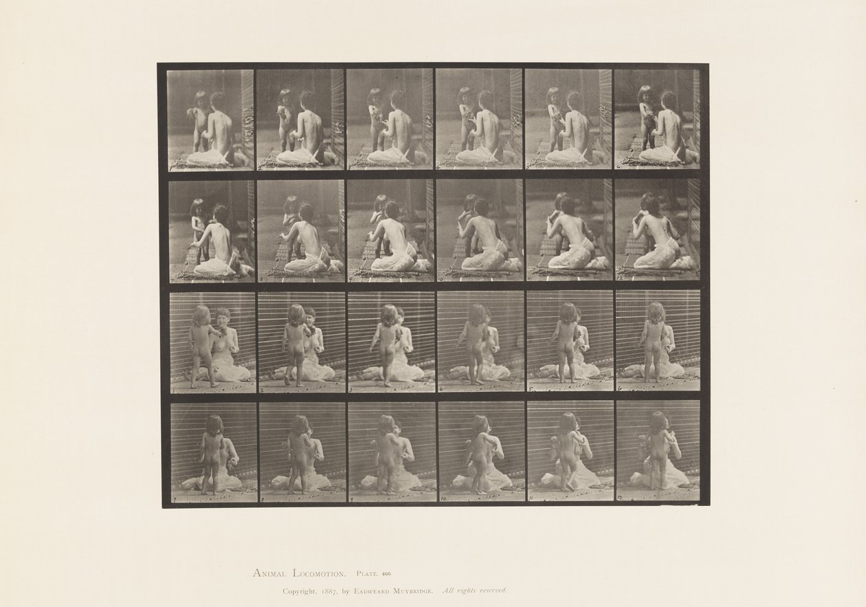 Tavola 466. Due modelli, bambino 70N, portare un bouquet a 12, 1885 da Eadweard Muybridge