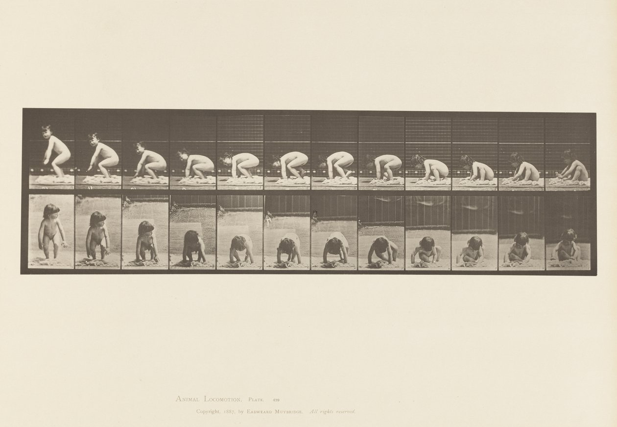 Bambino che si alza da terra da Eadweard Muybridge