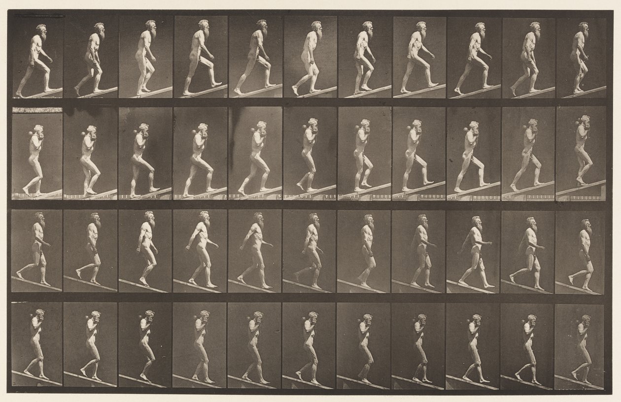 Tavola 489. A, Salita inclinata, 1872-1885 da Eadweard Muybridge