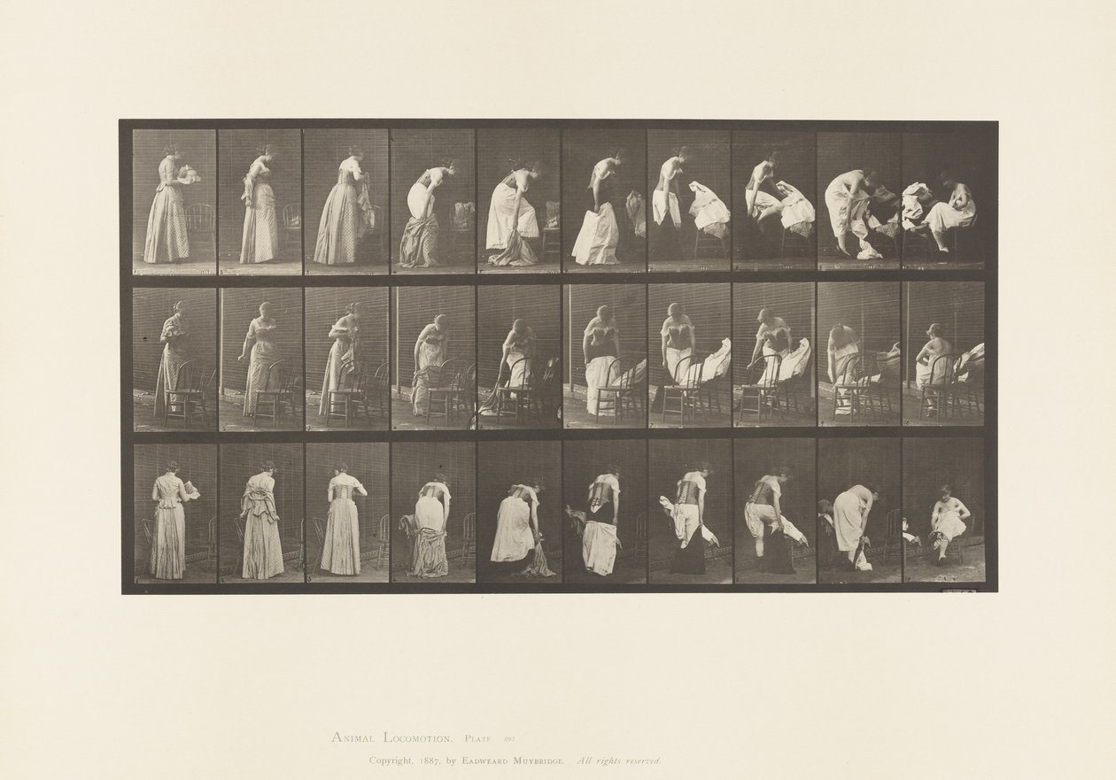 Tavola 497. Fasi varie della toilette, 1885 da Eadweard Muybridge