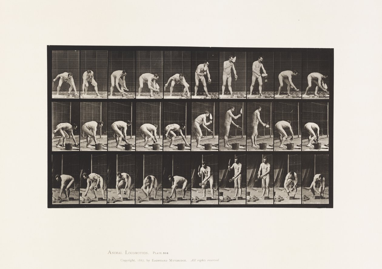 Posare mattoni (tavola 506) da Eadweard Muybridge