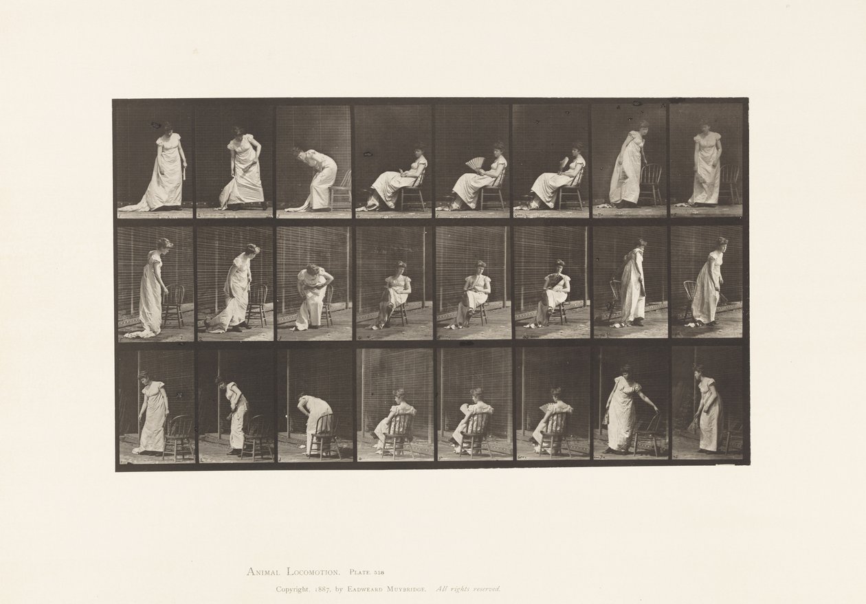 Sedersi, Alzarsi, ecc., 1885 da Eadweard Muybridge