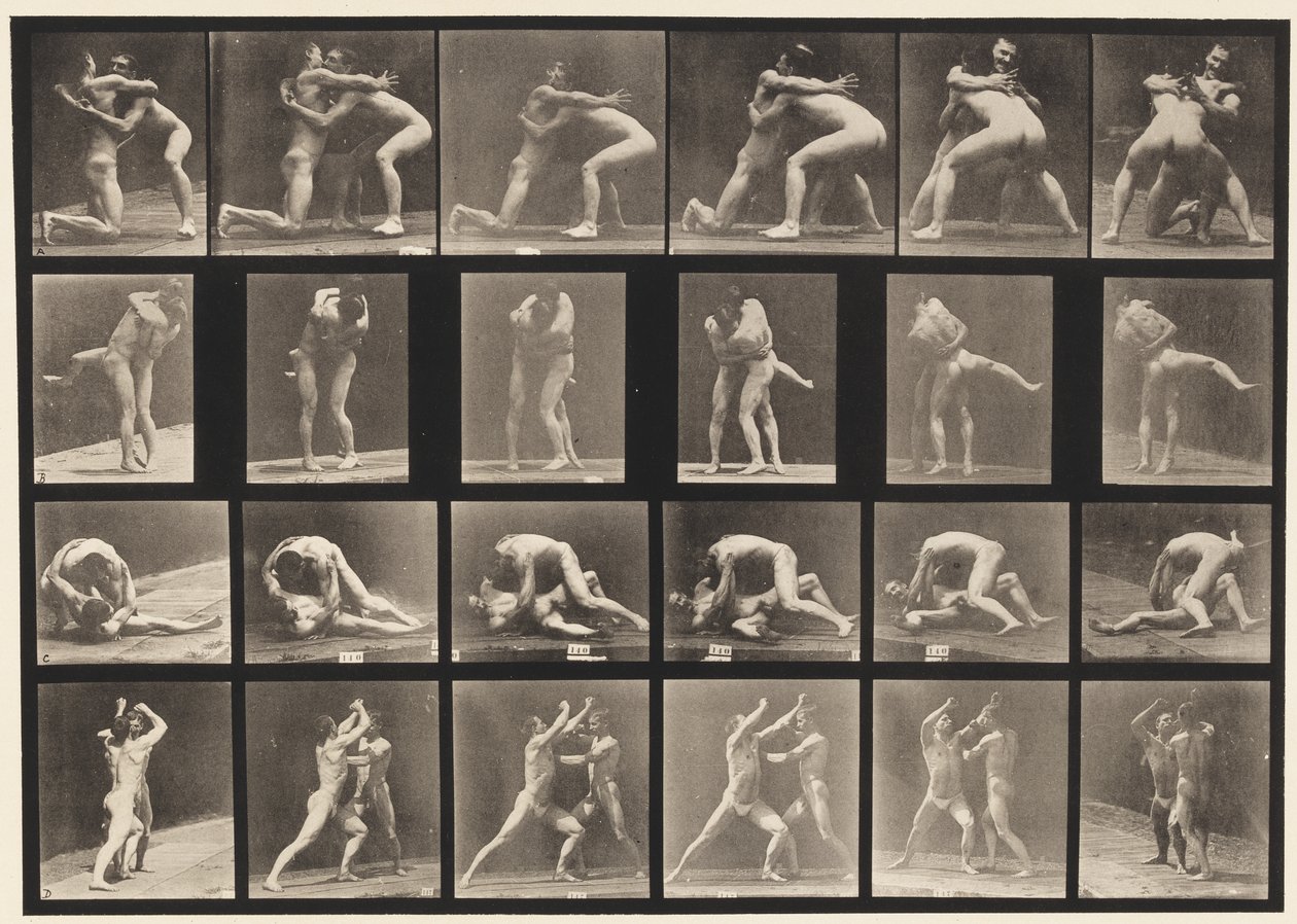 Tavola 520. A, 98 e 100 lotta; B, 98 e 100 lotta da Eadweard Muybridge