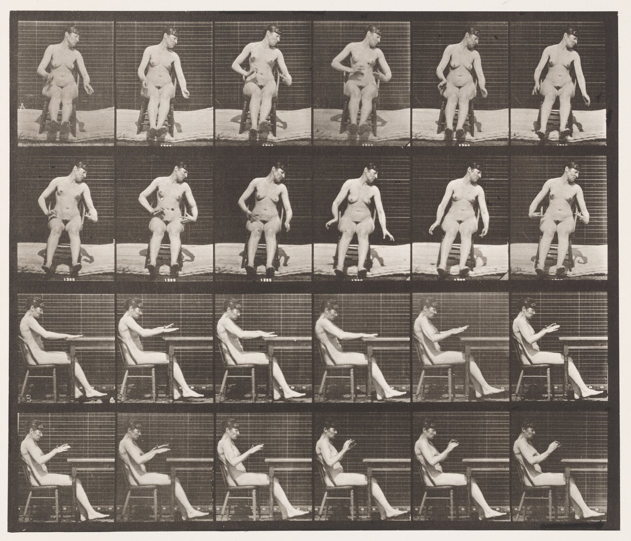 Tavola 545. Convulsioni Indotte Artificialmente; A, B, Mentre si è seduti da Eadweard Muybridge