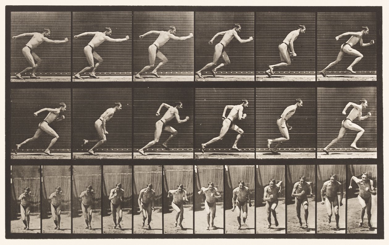 Piatto 59. Partendo per una corsa (scarpe) da Eadweard Muybridge