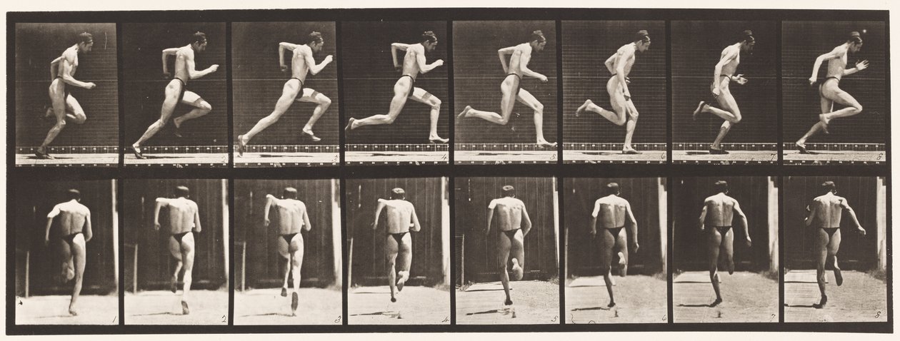 Piatto 61. Correndo a tutta velocità (azione imperfetta, scarpe) da Eadweard Muybridge