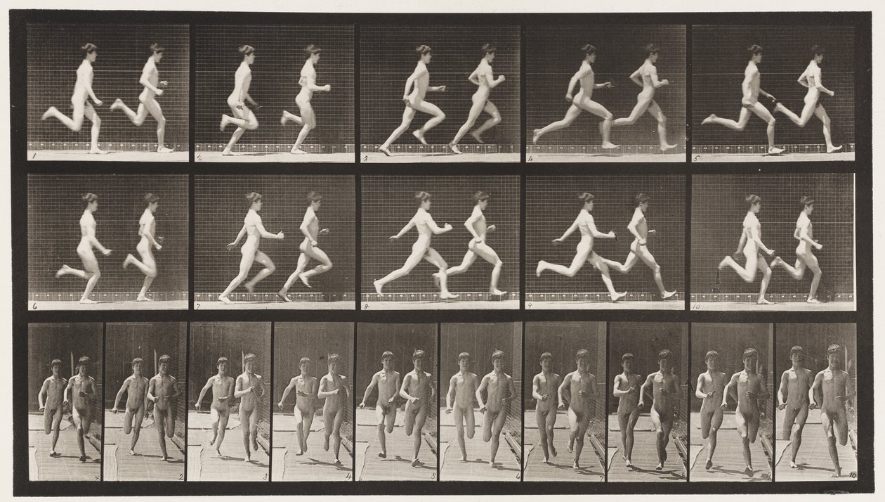 Tavola 69. Correre due modelli da Eadweard Muybridge