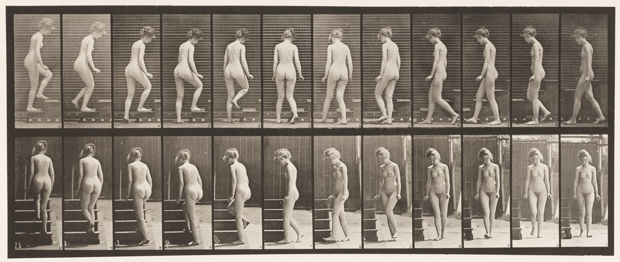 Tavola 98. Girarsi e salire le scale da Eadweard Muybridge