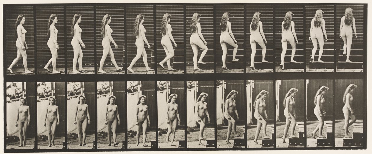 Tavola 99. Girarsi e salire le scale da Eadweard Muybridge