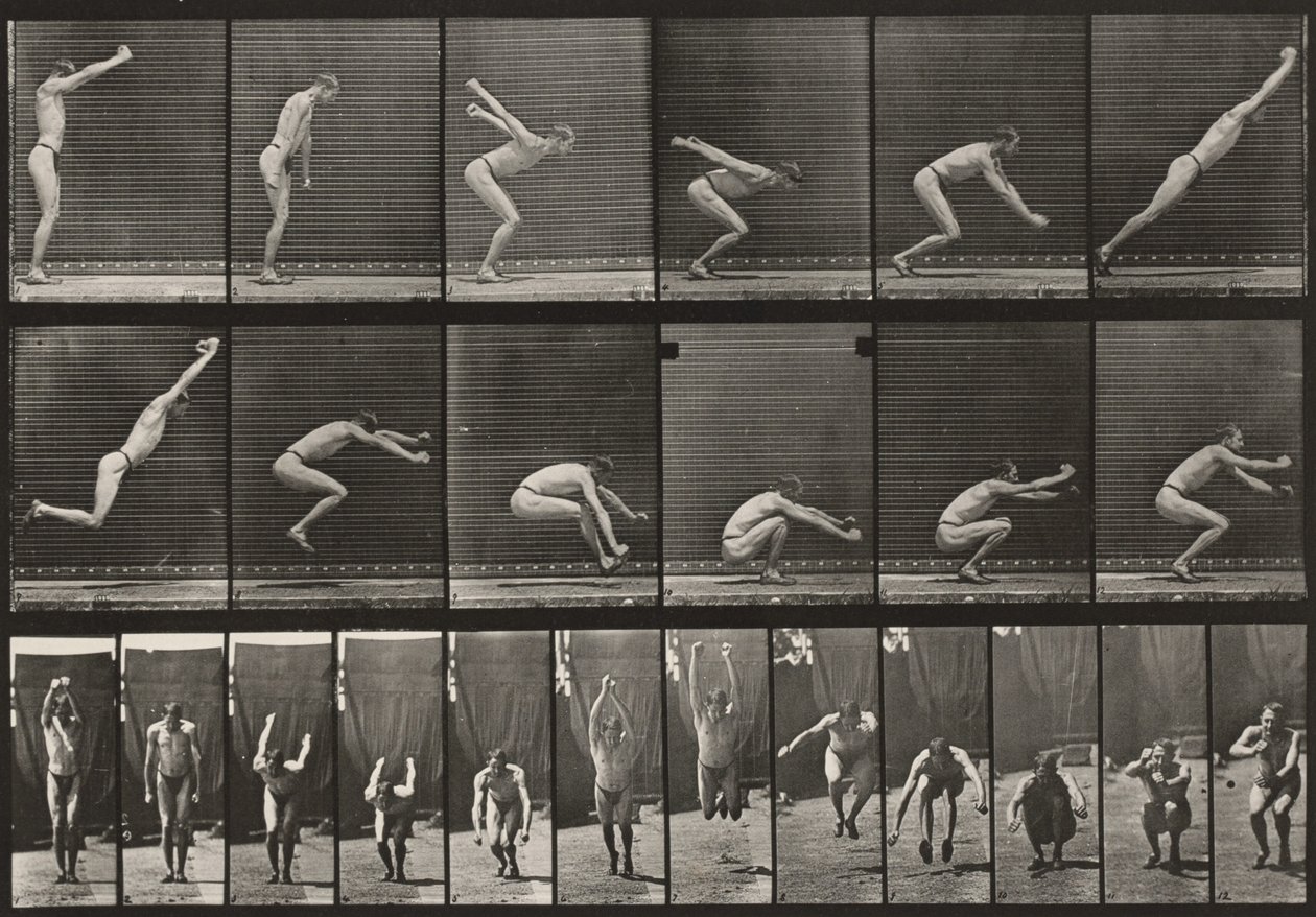 Tavola numero 163. Salto, salto in lungo da fermo da Eadweard Muybridge