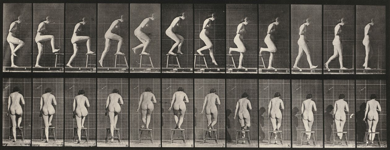 Tavola numero 180. Salire e scendere da una sedia da Eadweard Muybridge
