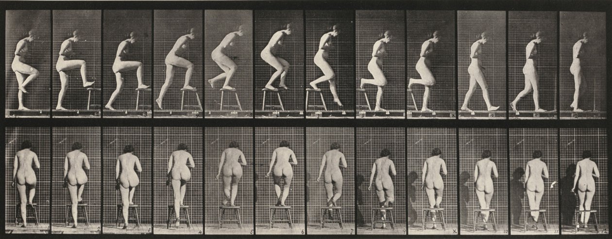 Tavola numero 180. Salire su e oltre una sedia da Eadweard Muybridge