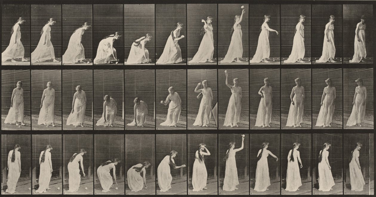 Tavola numero 306. Raccogliere una palla e lanciarla da Eadweard Muybridge
