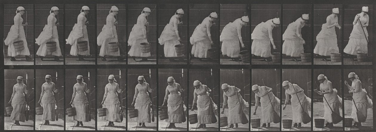 Tavola numero 437. Posare un secchio e prepararsi a spazzare da Eadweard Muybridge