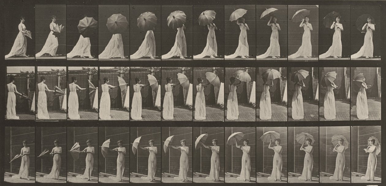 Tavola numero 461. Aprire un parasole e voltarsi da Eadweard Muybridge