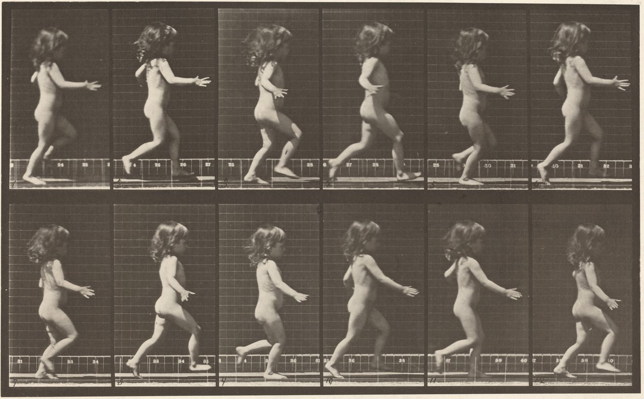 Targa numero 469. Bambino che corre, 1887 (foto) da Eadweard Muybridge