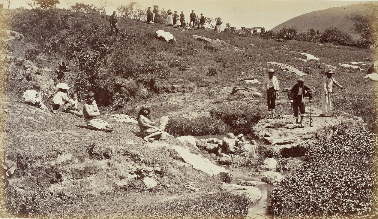 Tirare la tela ad Almolonga, Guatemala da Eadweard Muybridge