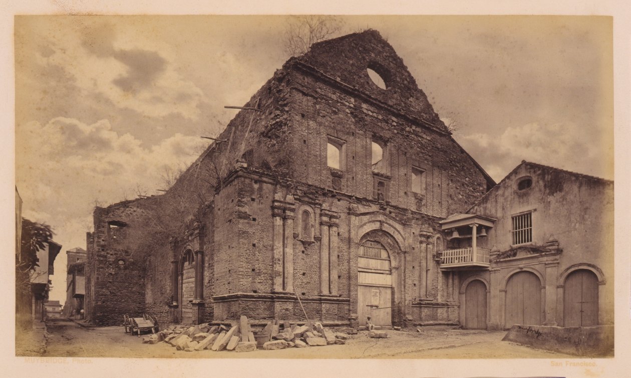 Rovine della chiesa di San Domingo, Panama da Eadweard Muybridge