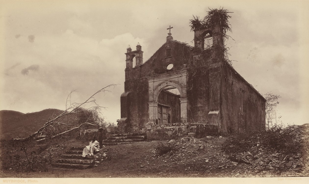 Rovine della chiesa di San Miguel, Panama, 1877 (foto) da Eadweard Muybridge