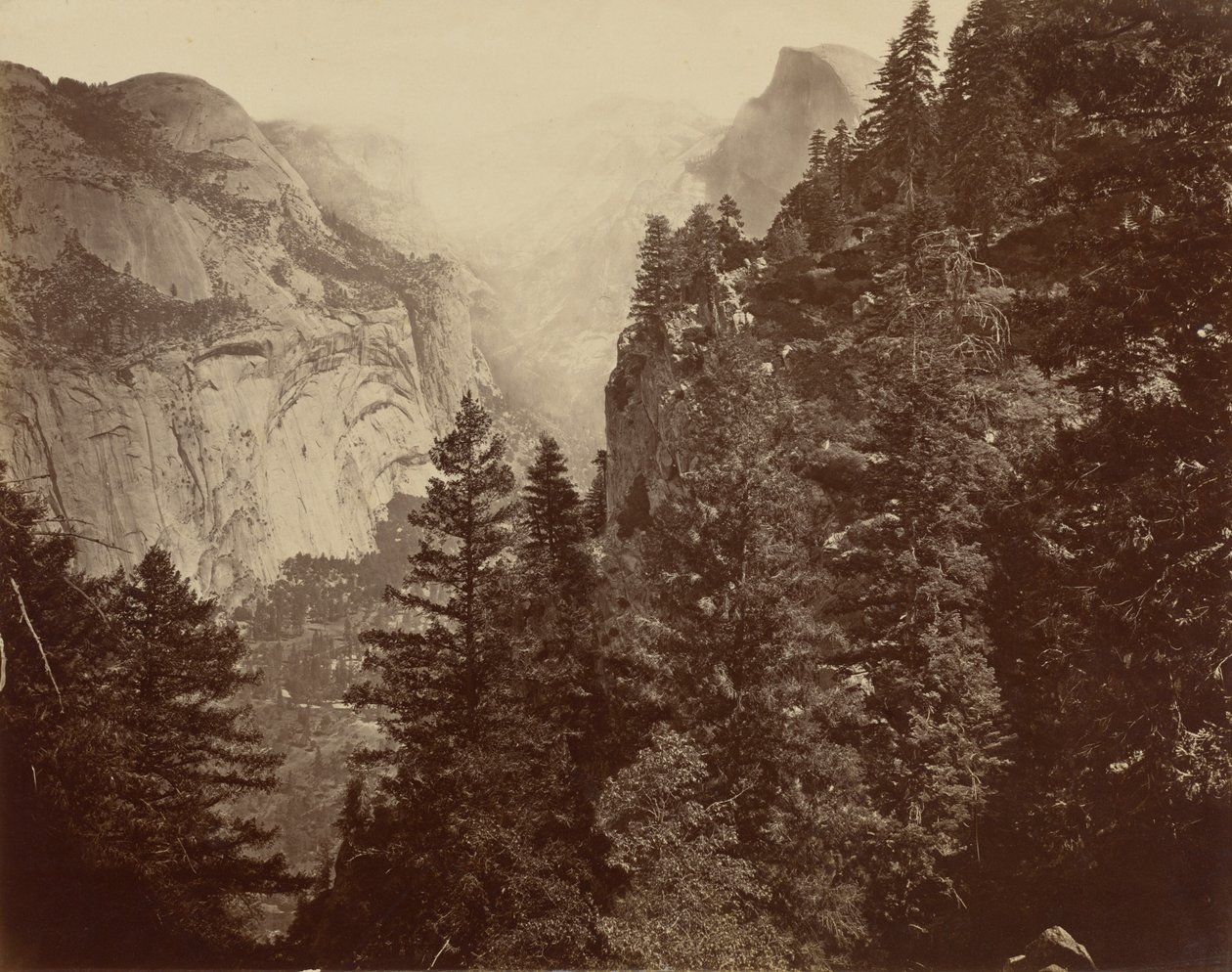 Canyon di Tenaya da Union Point, valle dello Yosemite da Eadweard Muybridge