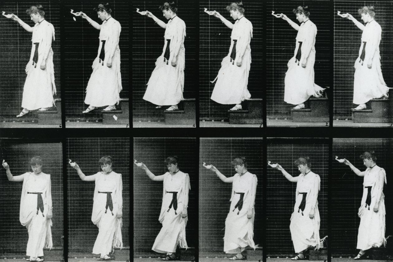 Donna che scende una scala, 1887, illustrazione da 